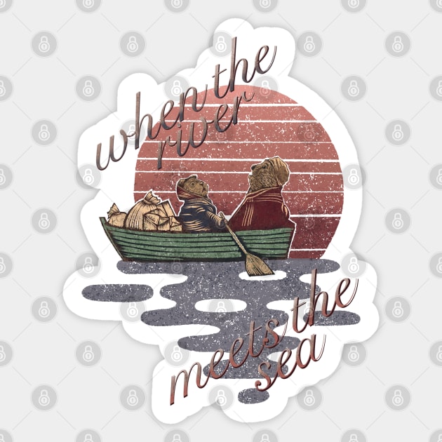 Ma and Emmet Otter Sticker by Little Bad Wren 